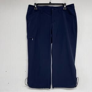 Eddie Bauer Navy Blue Wide Leg Cropped Hiking Outdoor Pants Womens 10 Gorpcore